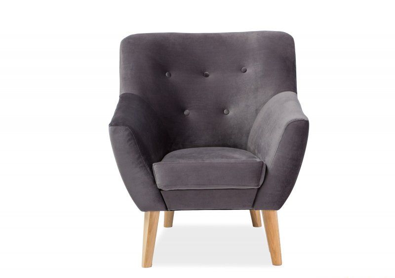 Кресло Nordic 1 Velvet 90х76 Серый