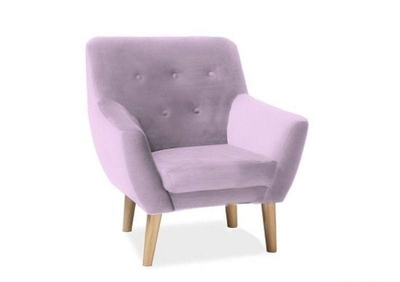 Кресло NORDIC 1 Velvet Античный розовый/Бук Bluvel52