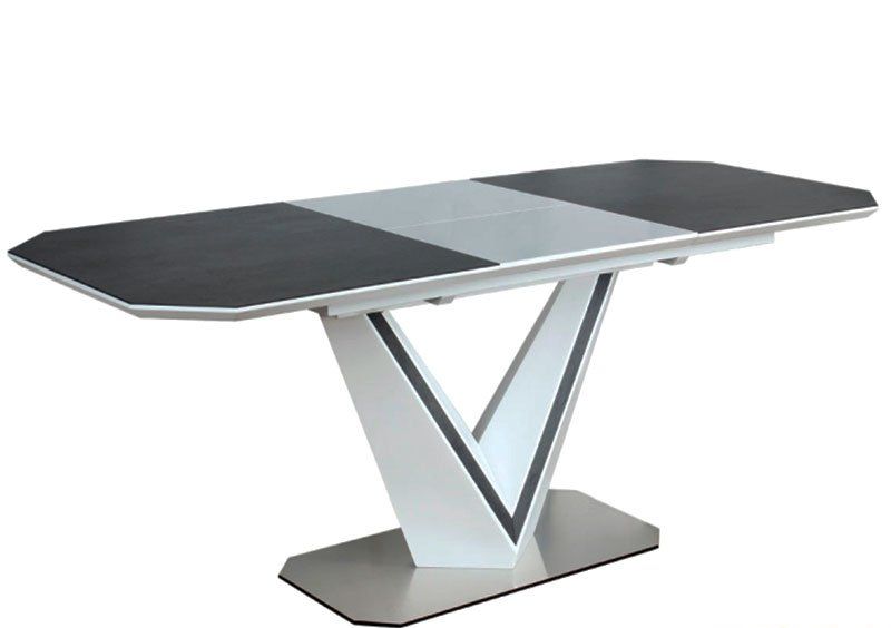 Стол Valerio Ceramic 90х160 Белый/Графитовый