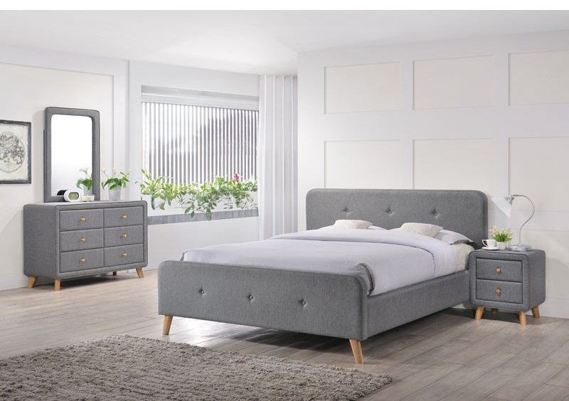 Кровать полуторная Malmo 140x200 Серый Кровать полуторная Malmo 140x200 Серый