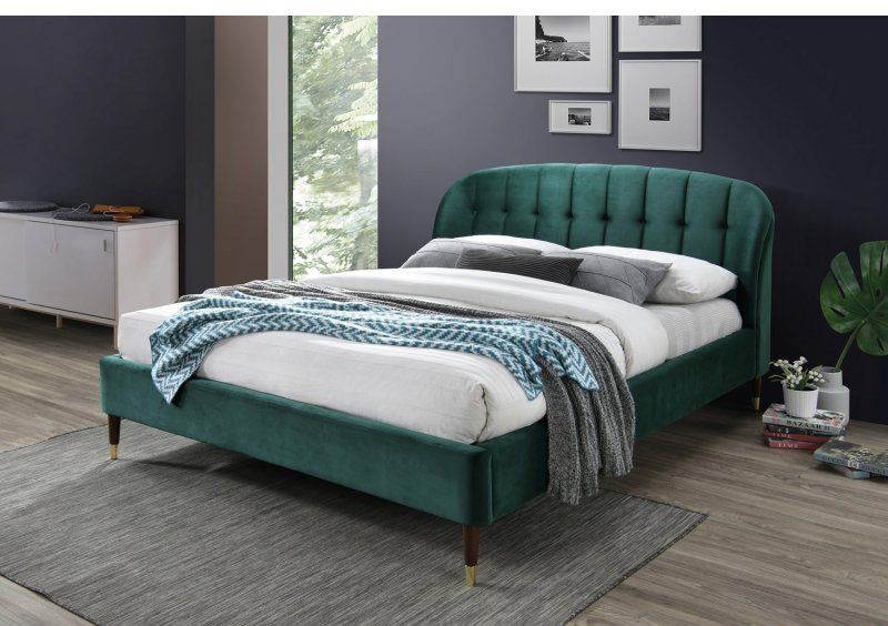 Кровать Liguria Velvet 160x200 Зеленый