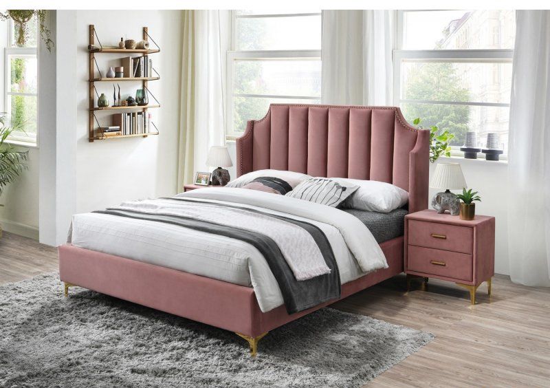 Кровать Monako Velvet 160x200 Античная роза Кровать Monako Velvet 160x200 Античная роза