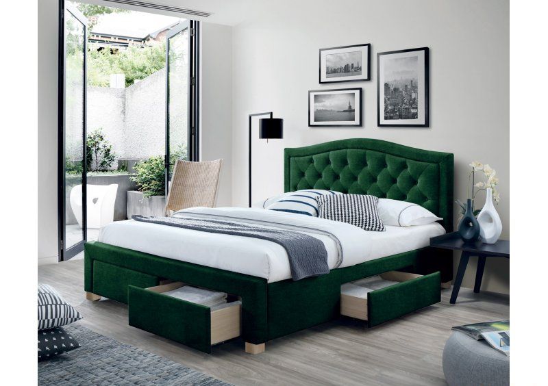 Кровать Electra Velvet 160x200 Зеленый