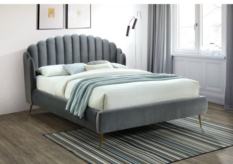 Кровать Calabria Velvet 160x200 Серый