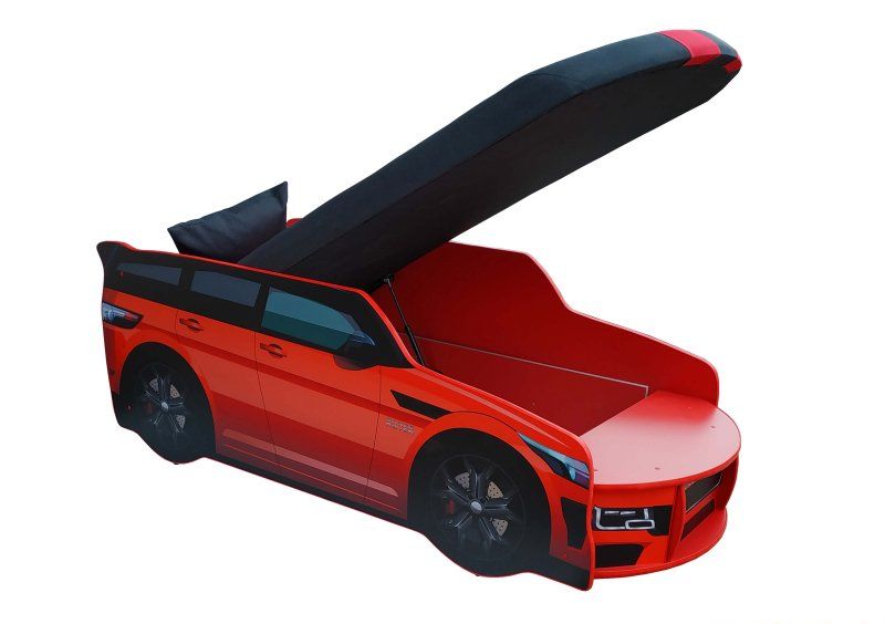 Кровать-машинка Range Rover серии PREMIUM 80x180 красная