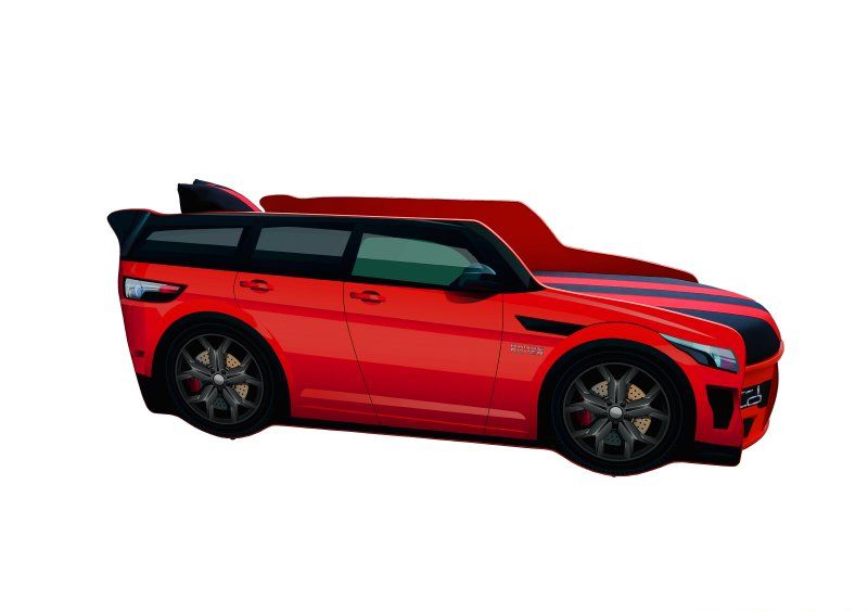 Кровать-машинка Range Rover серии PREMIUM 80x180 красная