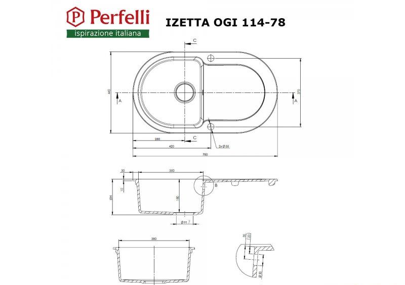 Мойка Perfelli IZETTA OGI 114-78 SAND