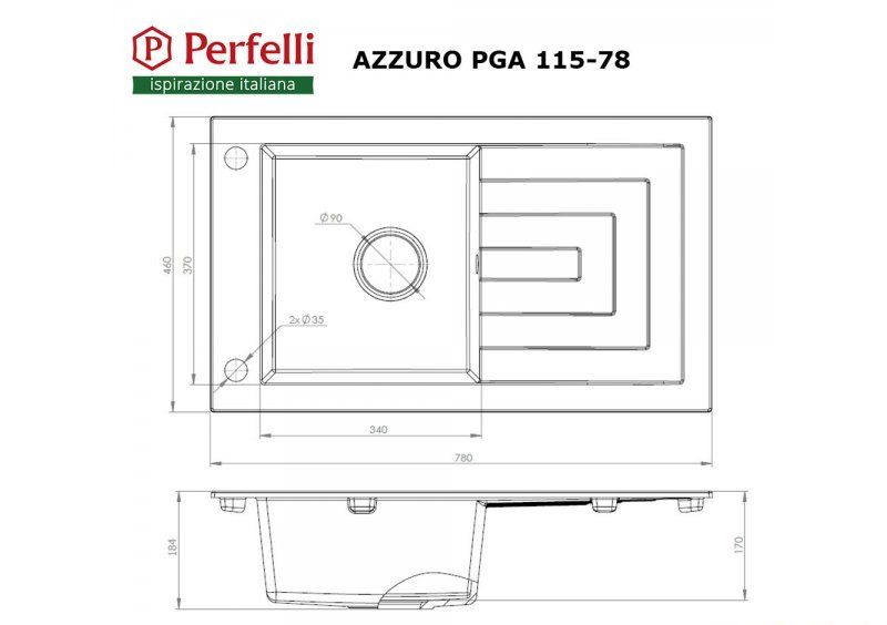 Мойка Perfelli AZZURO PGA 115-78 LIGHT BEIGE
