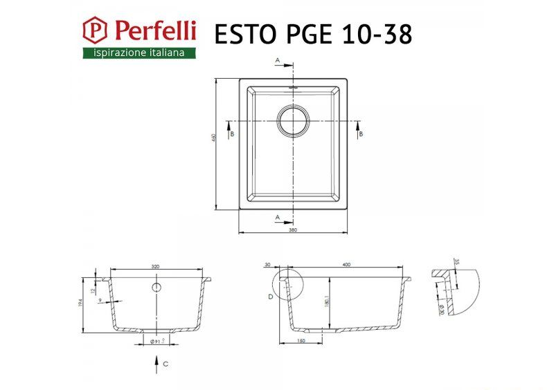 Мойка Perfelli ESTO PGE 10-38 SAND
