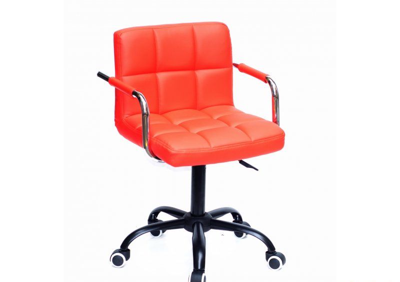 Кресло Arno-ARM BK - Office экокожа Красный 1007
