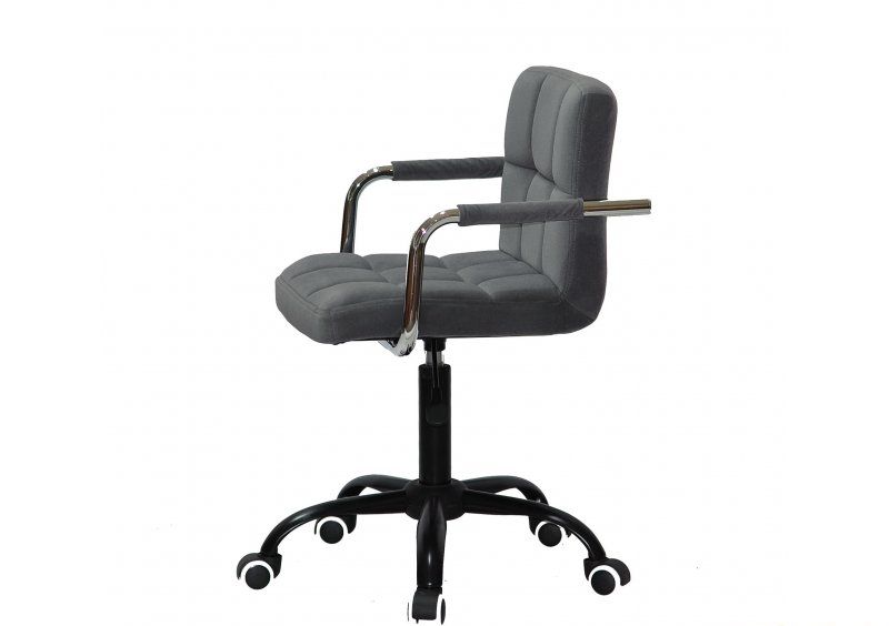 Кресло Arno-ARM BK - Office Бархат Серый В-1004