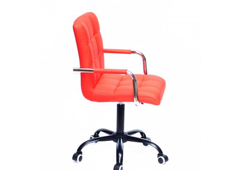 Кресло Augusto-ARM BK - Office экокожа Красный 1007