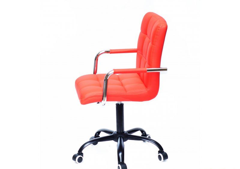 Кресло Augusto-ARM BK - Office экокожа Красный 1007