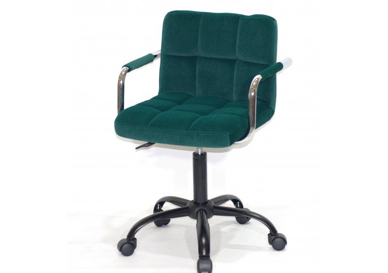 Стул Arno - Arm BK - Office бархат зеленый В-1003