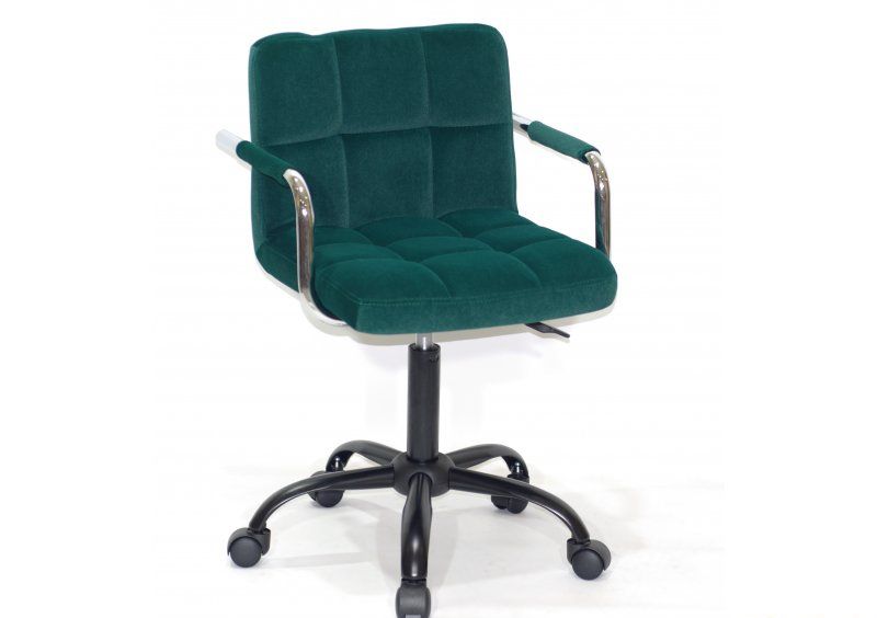 Стул Arno - Arm BK - Office бархат зеленый В-1003