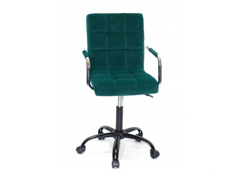 Кресло Augusto-ARM BK - Office бархат зеленый В-1003