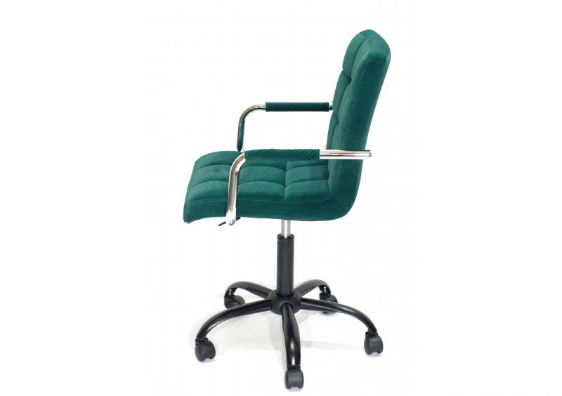 Кресло Augusto-ARM BK - Office бархат зеленый В-1003