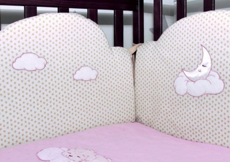 Защита (бампер) Veres Sleepyhead pink 4 единицы