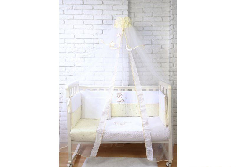Детский постельный комплект Veres Little Cat beige 7 единиц