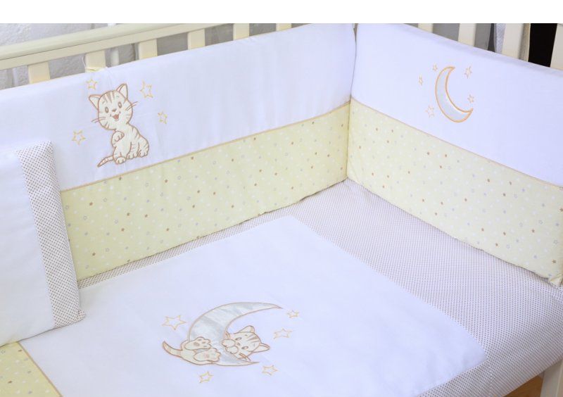 Детский постельный комплект Veres Little Cat beige 7 единиц
