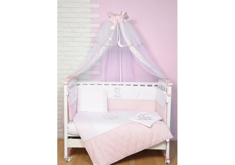 Постельное белье для новорожденного Veres Little Cat pink 7 единиц
