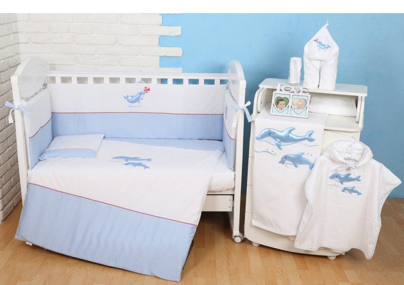 Постельное белье для новорожденного Veres Marine Friends 6 единиц