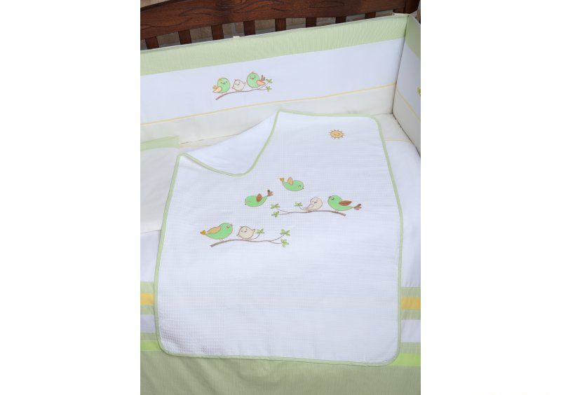 Постельное белье для новорожденного Veres Spring Birdies green 6 единиц