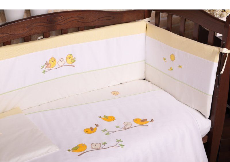 Постельное белье для новорожденного Veres Spring Birdies yello 6 единиц