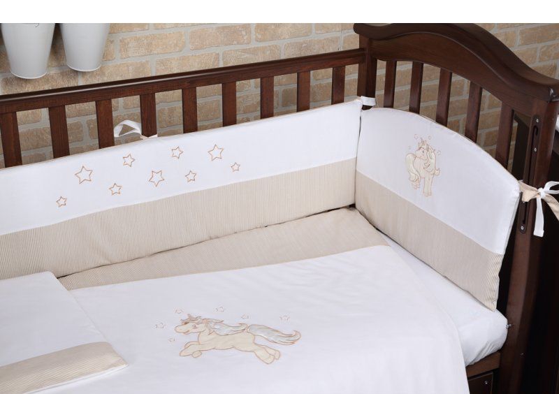 Постельное белье для новорожденного Veres Unicorn beige 6 единиц