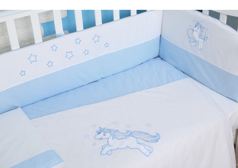 Постельное белье для новорожденного Veres Unicorn blue 6 единиц