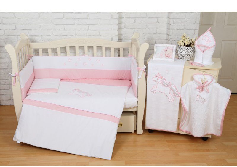 Постельное белье для новорожденного Veres Unicorn pink 6 единиц