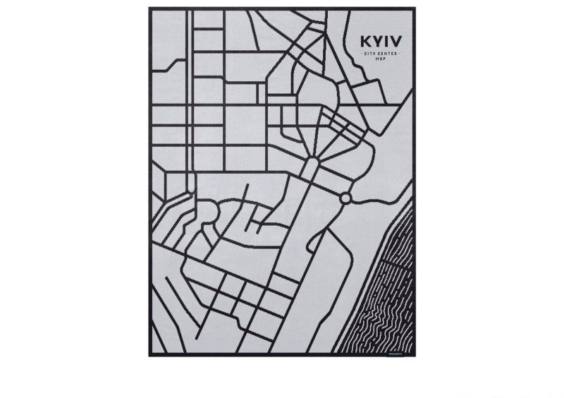 Плед CLASSIC KYIV черно-серый 