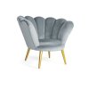 Кресло MAGNOLIA Velvet Bluvel 14 Серый/Золотой 