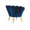 Кресло MAGNOLIA Velvet Bluvel 86 Темно-синий/Золотой 