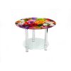 Круглый журнальный стол с полкой Flowers 70х70  + 539.00грн. 