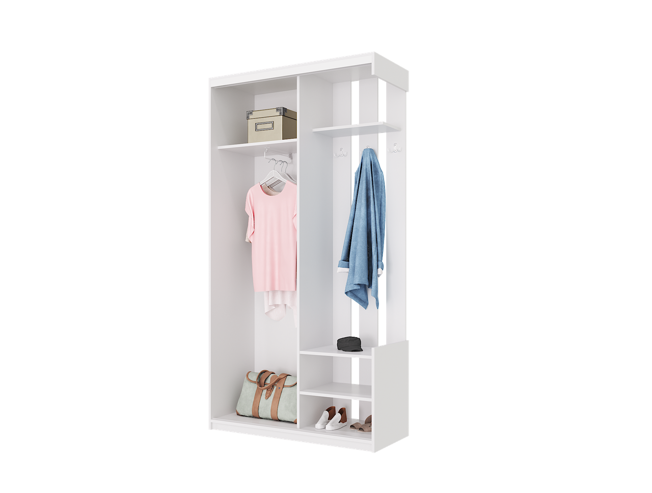 Передпокій Doros City One Door Білий 1 Дзеркало 110х45х210 (44900058)