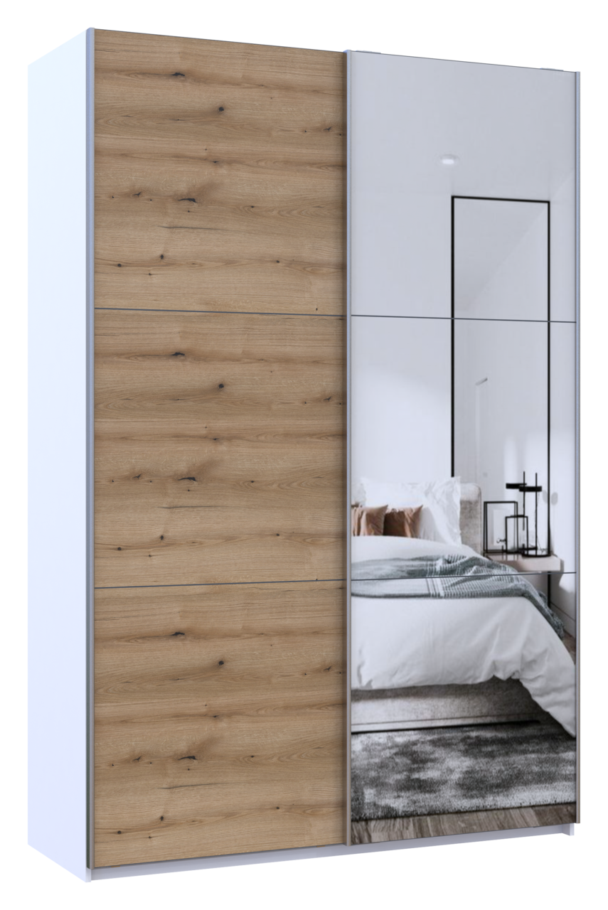 Шафа купе Doros G-Caiser Білий Дуб Евок 1 ДСП / 1 дзеркало 160х60х240 (42005071)
