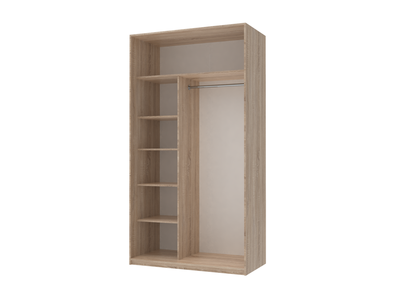 Шафа купе Doros Сіті Лайт Дуб Cонома 1 ДСП / 1 Дзеркало 120х60х225 (42002035)