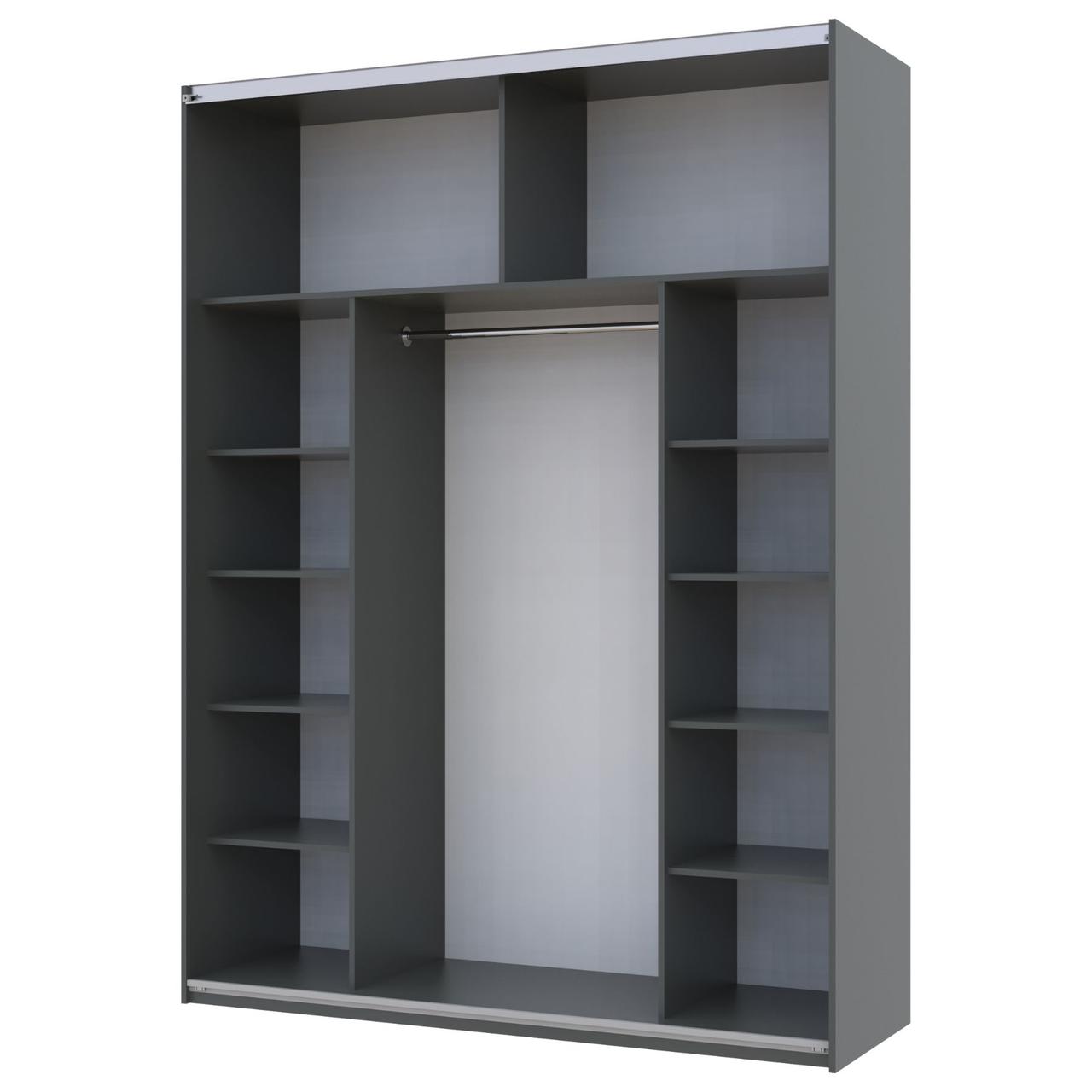 Шкаф купе Doros G-Caiser Графит 2 Зеркала 180х60х240 (42005012)