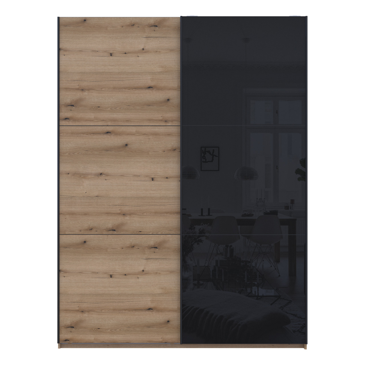 Шкаф купе Doros G-Caiser Дуб Эвок 1 ДСП / 1 Стекло / 3 части 180х60х240 (80737750)