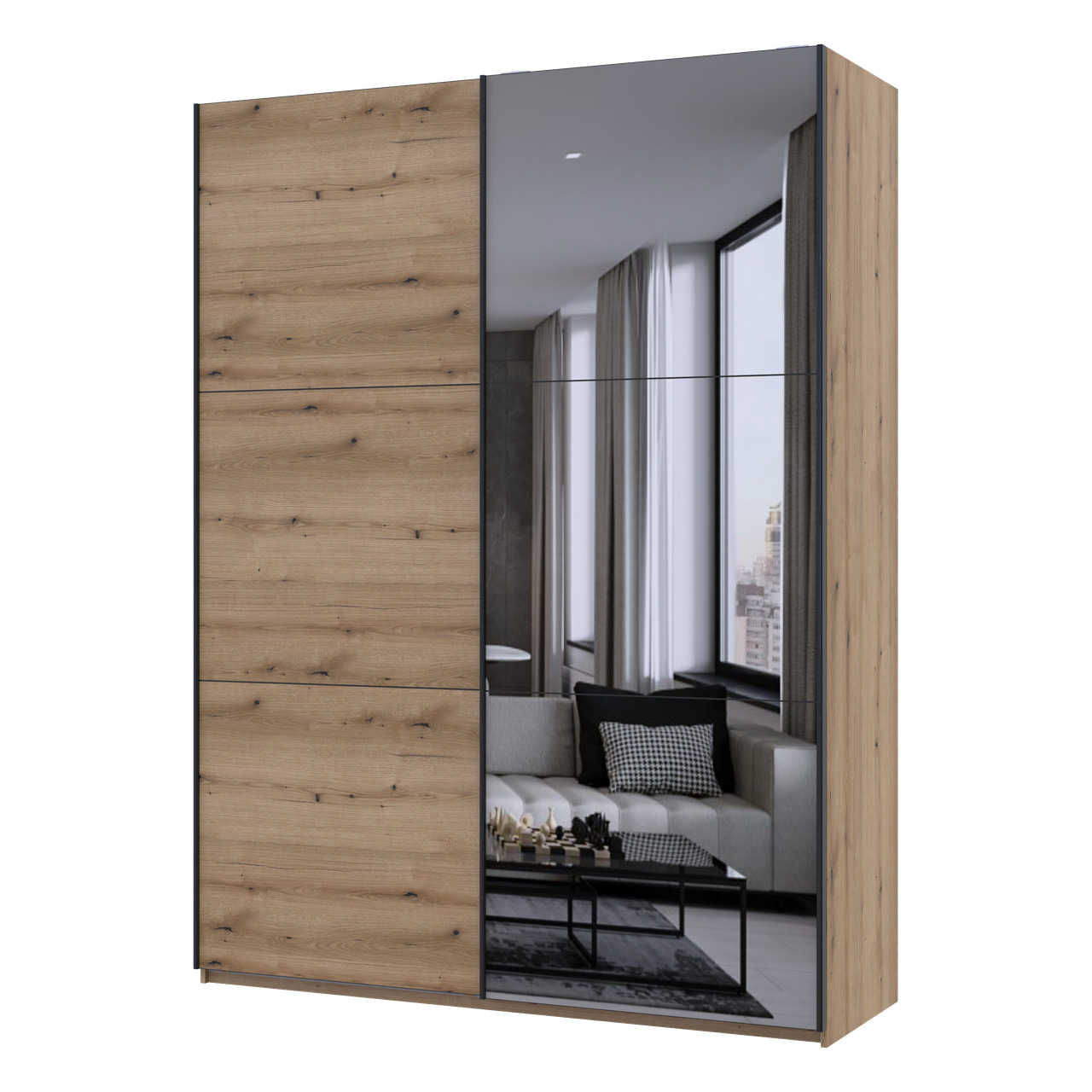 Шкаф купе Doros G-Caiser Дуб Евок 1 ДСП / 1 зеркало 180х60х240 (80737749)