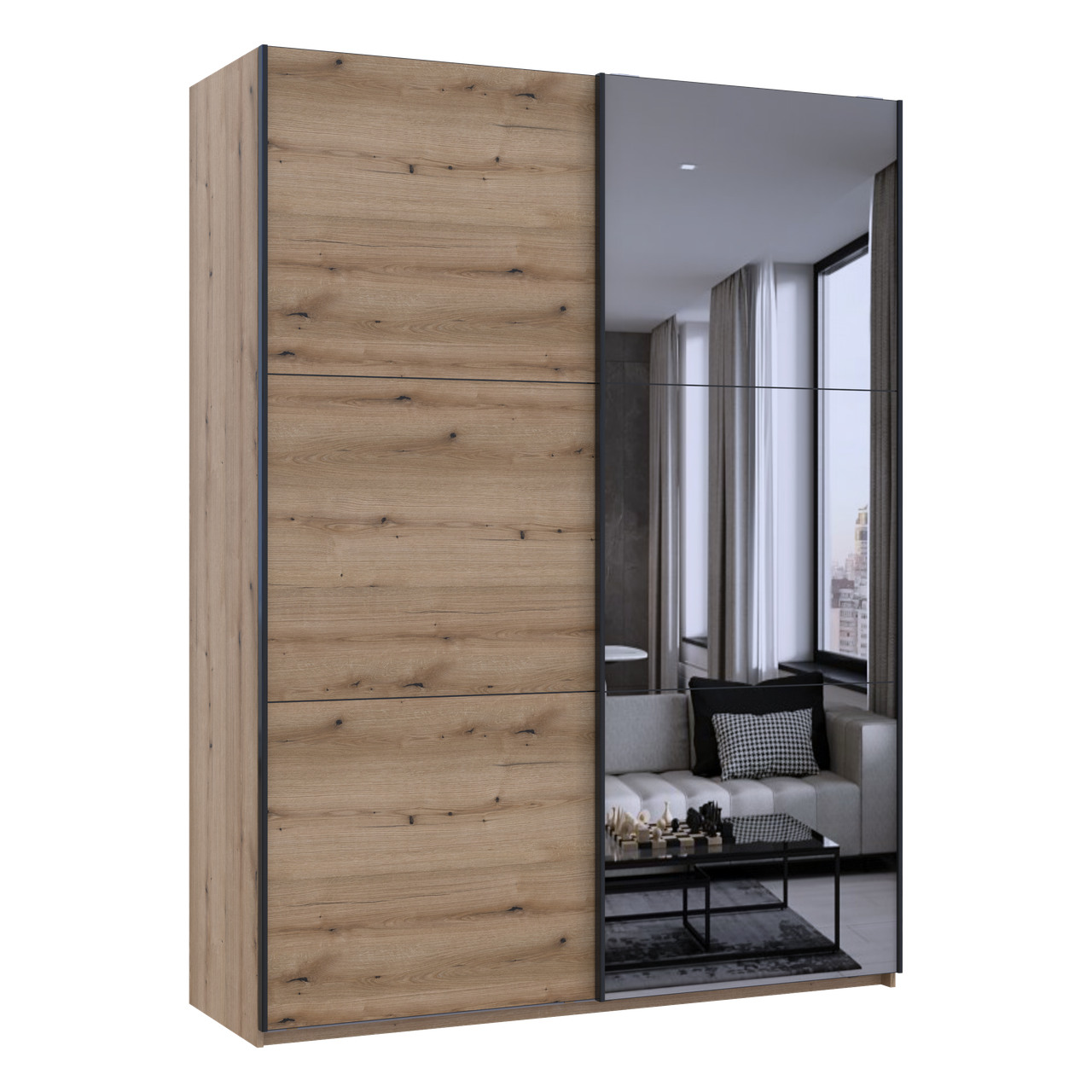 Шкаф купе Doros G-Caiser Дуб Евок 1 ДСП / 1 зеркало 180х60х240 (80737749)