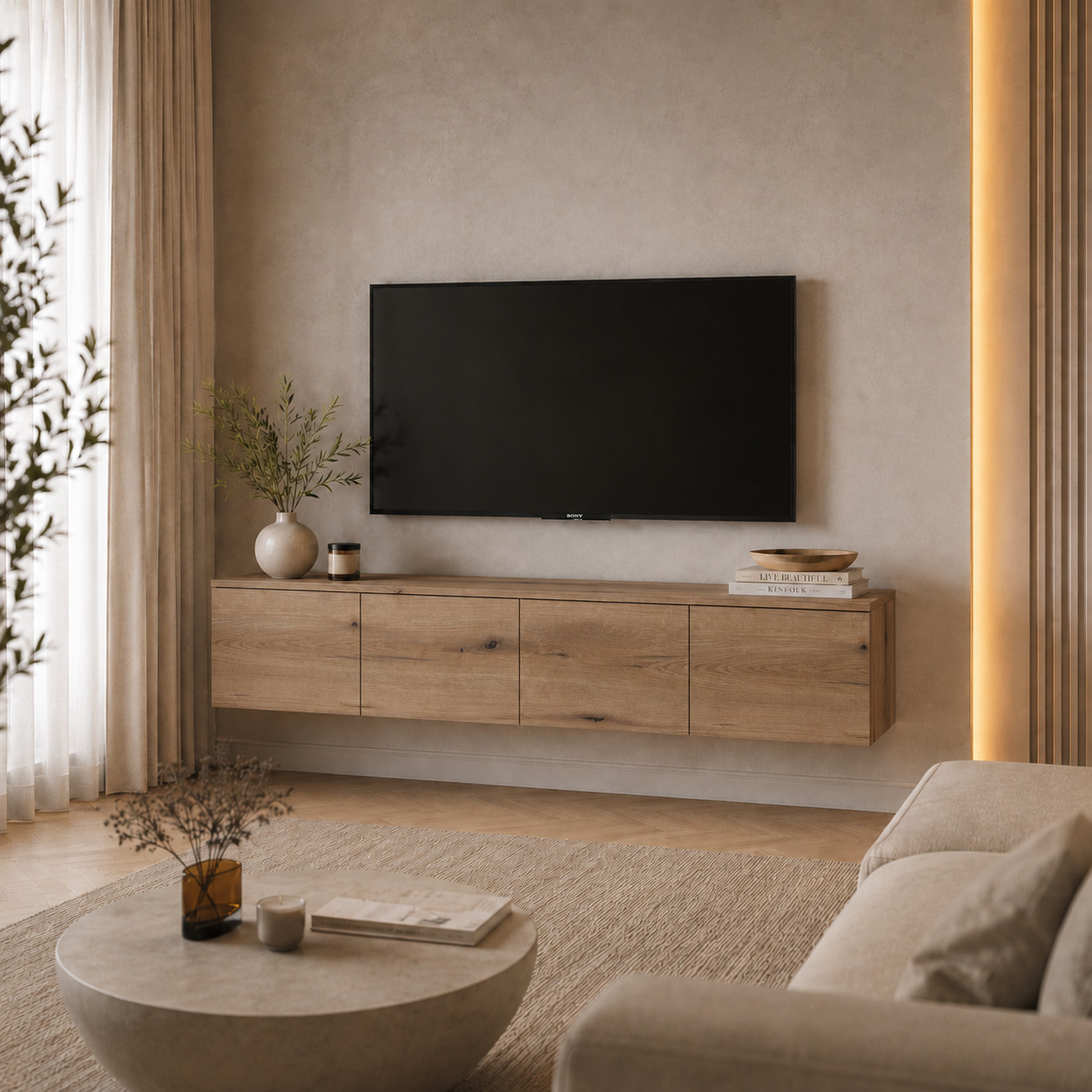 Тумба ТВ Doros Левия Дуб Эвок 4Д 160х35х33 (41516094)
