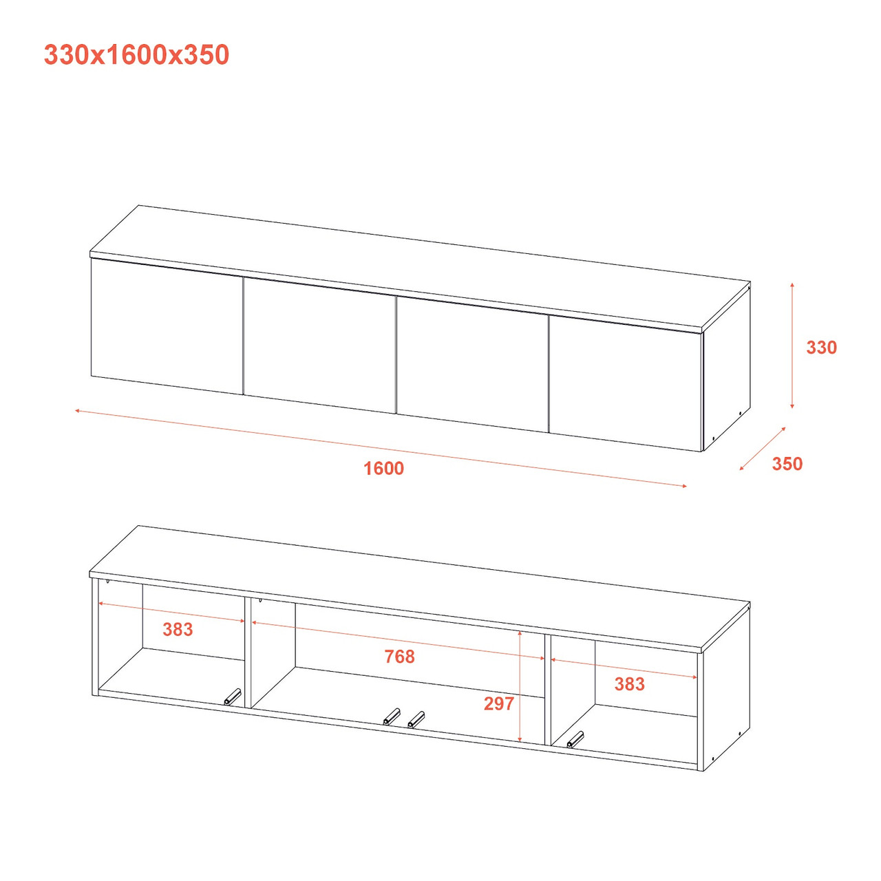Тумба ТВ Doros Левия Кашемир 4Д 160х35х33 (41516085)