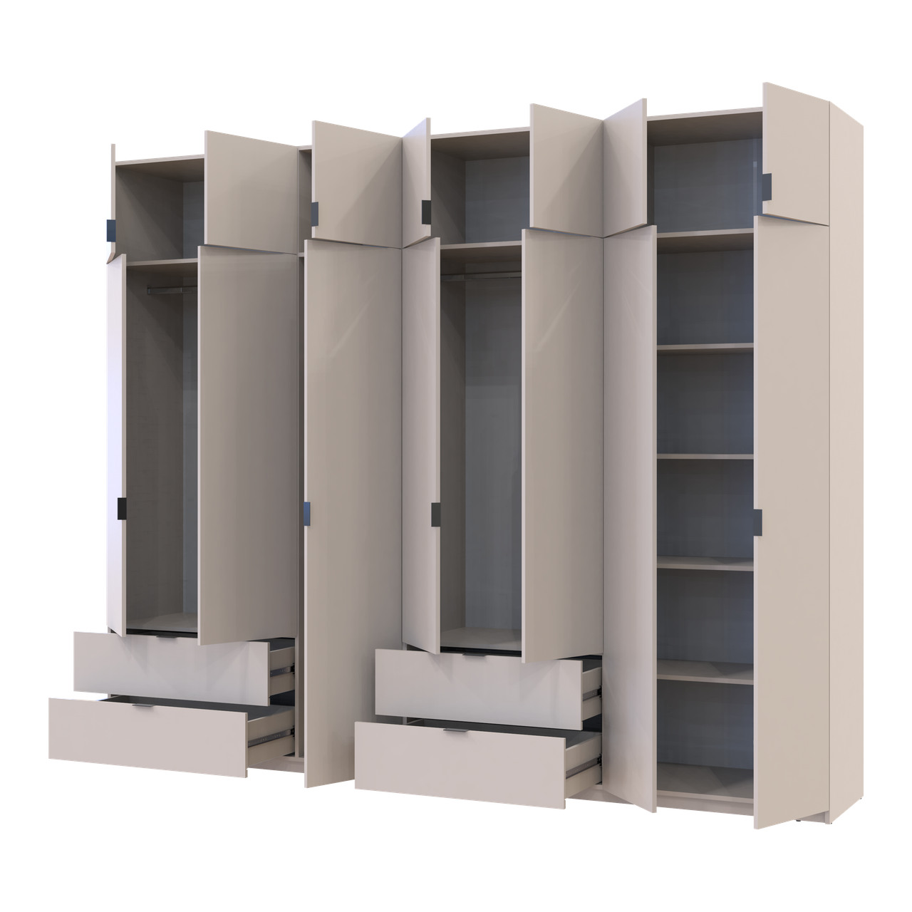 Распашной шкаф для одежды Doros Лукас Кашемир 3+4 ДСП 295х50х240 (42005124)