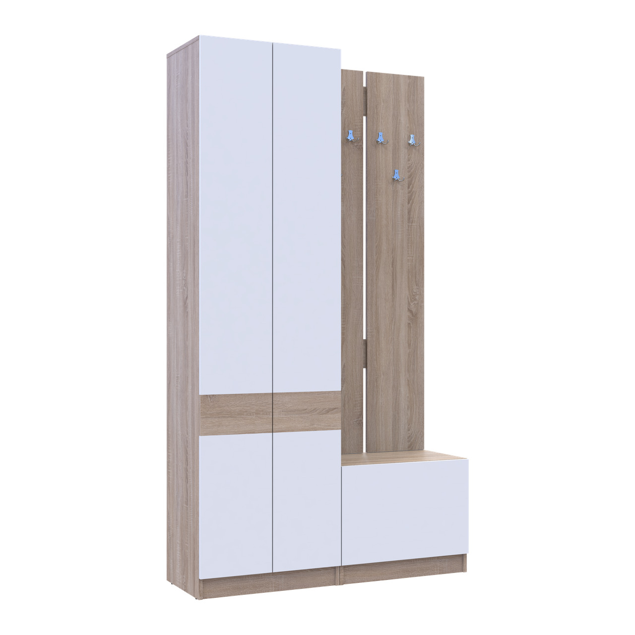 Прихожая Doros Сола 1+3 Doros Дуб Сонома/Белый ДСП 120х40х215 (42005149)