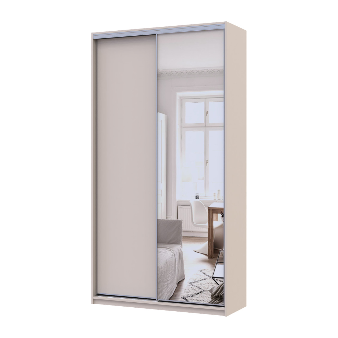 Шкаф купе Doros Сити Лайт Кашемир 1 ДСП / 1 зеркало 120х45х225 (80736338)