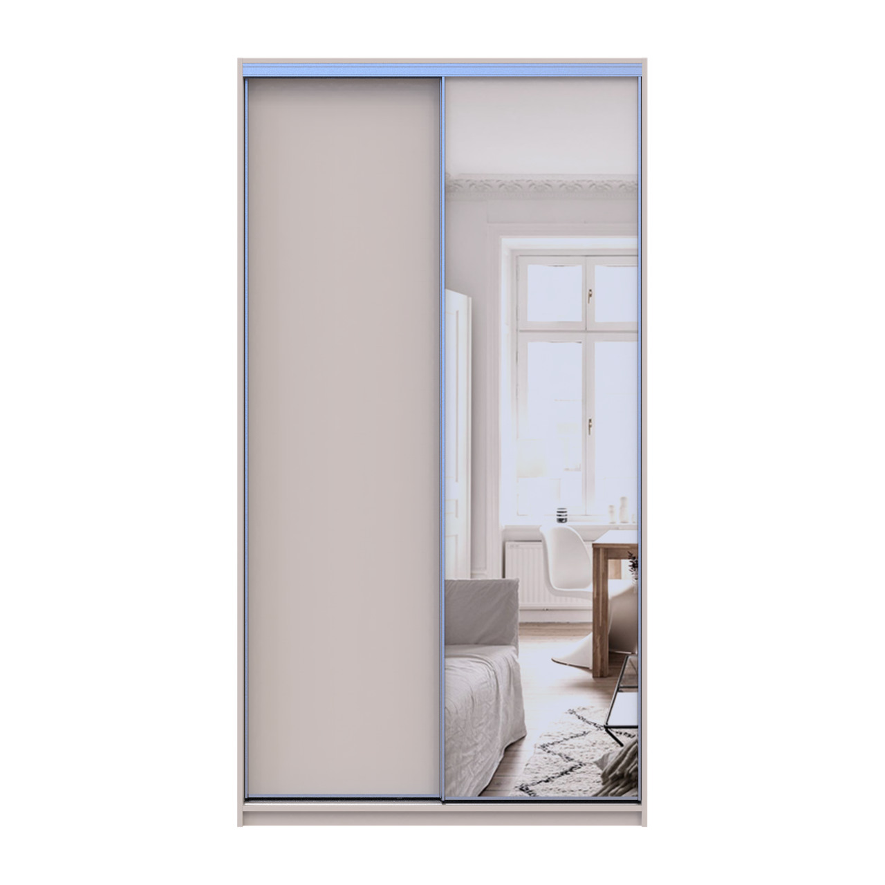 Шкаф купе Doros Сити Лайт Кашемир 1 ДСП / 1 зеркало 120х45х225 (80736338)