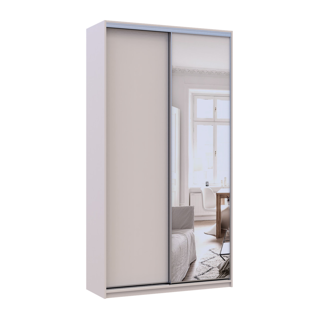 Шкаф купе Doros Сити Лайт Кашемир 1 ДСП / 1 зеркало 120х45х225 (80736338)