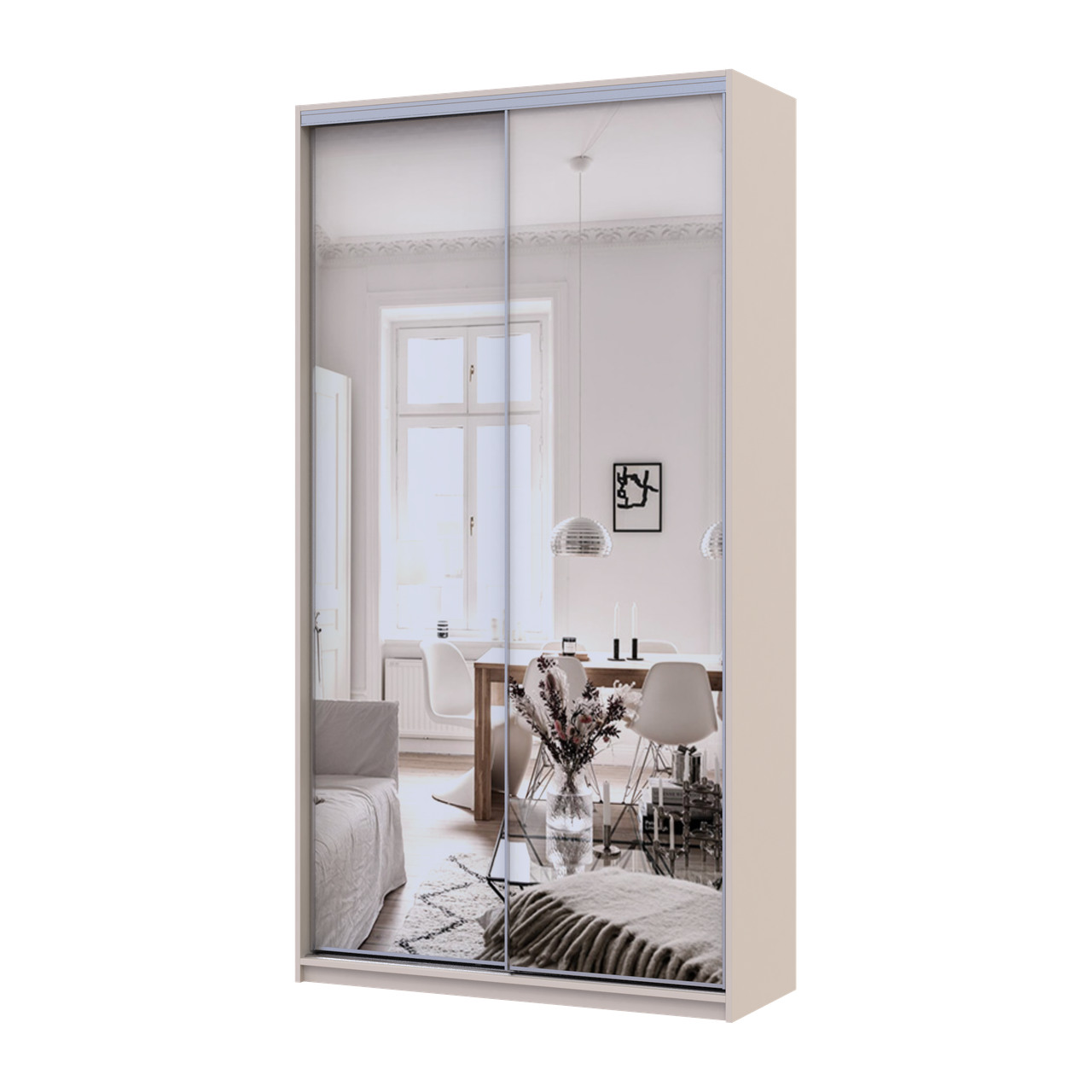 Шкаф купе Doros Сити Лайт Кашемир 2 Зеркала 120х45х225 (80736344)
